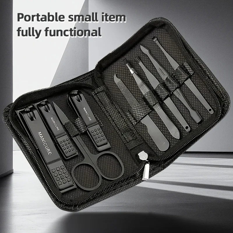 Men'S Grooming Gift Set - 9 Parçalı 1'de Manikür Seti Pedikür